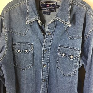 Polo Sport Men’s Denim Pearl Snap Shirt